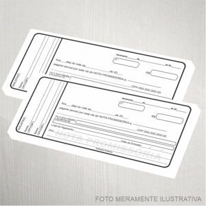 Kit 3 Blocos 9x21 promissória/recibo 100pag cada Offiset 75G    Corte e Blocagem 